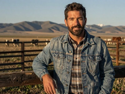 David, a 37-year-old cattle rancher standing at his Montana pasture fence