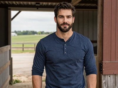 Jake, 34-year-old Iowa hog farmer standing in barn doorway - iowa farmers dating